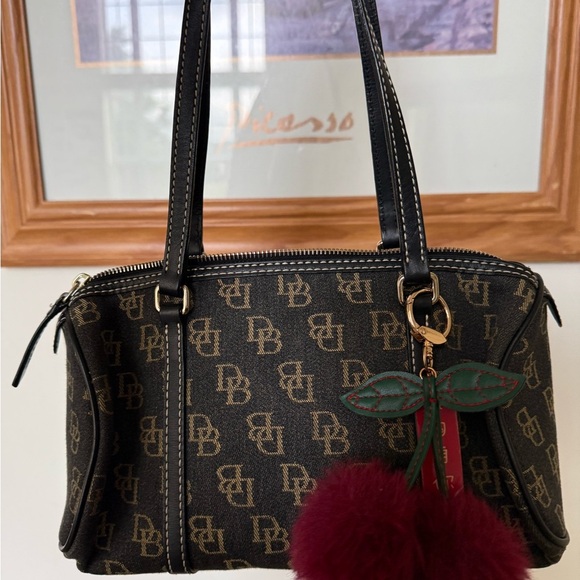 Dooney & BourkeBrown Shoulder Bag with Monogram Print - Picture 13 of 15